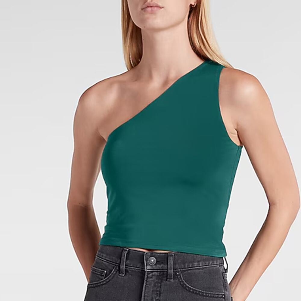 Express Body Contour One Shoulder Top Bundle Green + Brown Size M